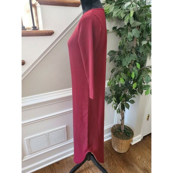 Boohoo Women Burgundy Polyester Round Neck Long Sleeve Long Maxi Dress Size 8 - Picture 6 of 11
